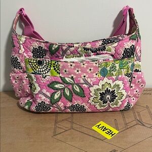 Vera Bradley Pink and Green Floral Shoulder Bag